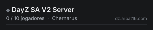 DayZ SA V2 Server na lista de servidores de DayZ da AR16