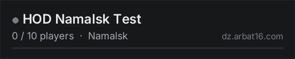 HOD Namalsk Test on the AR16 DayZ server list