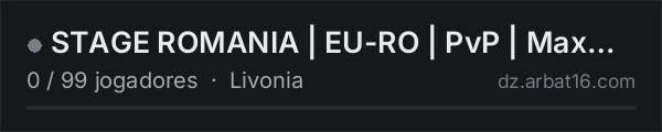 STAGE ROMANIA | EU-RO | PvP | MaxGroup 4 | LIVONIA na lista de servidores de DayZ da AR16