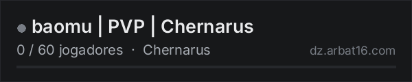 baomu | PVP | Chernarus na lista de servidores de DayZ da AR16