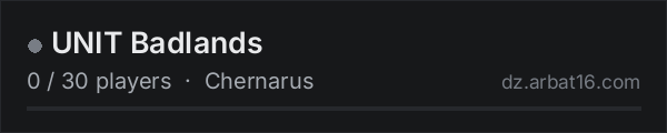 UNIT Badlands on the AR16 DayZ server list