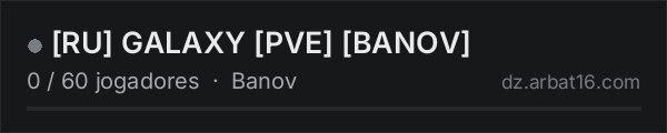 [RU] GALAXY [PVE] [BANOV] na lista de servidores de DayZ da AR16