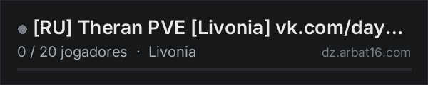 RU Theran PVE Livonia vk.com/dayztheran na lista de servidores de DayZ da AR16