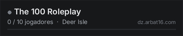 The 100 Roleplay na lista de servidores de DayZ da AR16