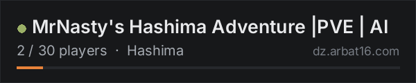 MrNasty's Hashima Adventure |PVE | AI on the AR16 DayZ server list