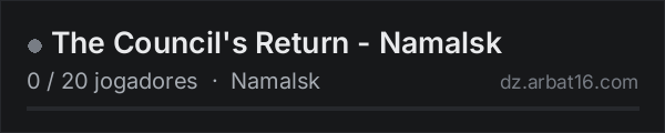 The Council's Return - Namalsk na lista de servidores de DayZ da AR16