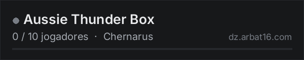 Aussie Thunder Box na lista de servidores de DayZ da AR16
