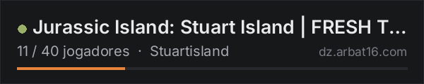 Jurassic Island: Stuart Island | FRESH TODAY | PvE | Dinos | GG na lista de servidores de DayZ da AR16