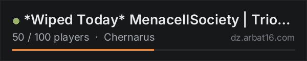 *Wiped Today* MenaceIISociety | Trios | 1PP | Keys | Hacked Cra on the AR16 DayZ server list