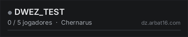 DWEZ_TEST na lista de servidores de DayZ da AR16