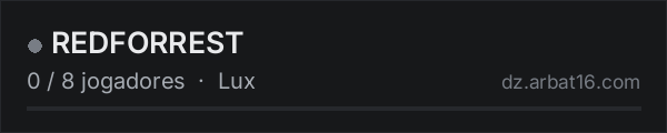 REDFORREST na lista de servidores de DayZ da AR16