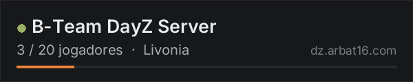 B-Team DayZ Server na lista de servidores de DayZ da AR16