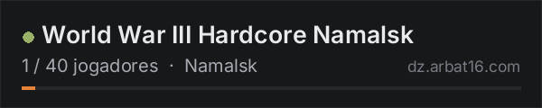 World War III Hardcore Namalsk na lista de servidores de DayZ da AR16