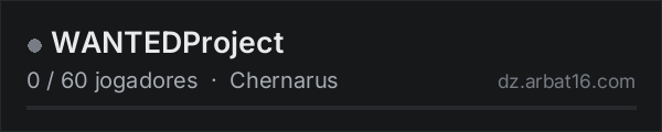 WANTEDProject na lista de servidores de DayZ da AR16