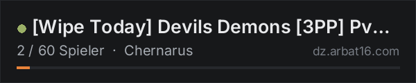 [Wipe Today] Devils Demons [3PP] PvP + Events + Trader + Helis in der DayZ-Serverliste von AR16