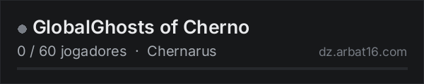 GlobalGhosts of Cherno na lista de servidores de DayZ da AR16
