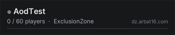 AodTest on the AR16 DayZ server list