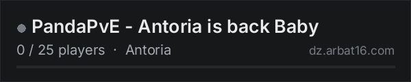 PandaPvE - Antoria is back Baby on the AR16 DayZ server list