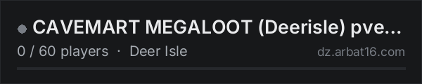 CAVEMART MEGALOOT (Deerisle) pve/Modded/new player friendly on the AR16 DayZ server list