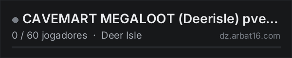 CAVEMART MEGALOOT (Deerisle) pve/Modded/new player friendly na lista de servidores de DayZ da AR16