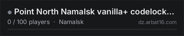 Point North Namalsk vanilla+ codelock | map | no pay2win on the AR16 DayZ server list