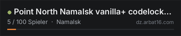 Point North Namalsk vanilla+ codelock | map | no pay2win in der DayZ-Serverliste von AR16