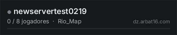 newservertest0219 na lista de servidores de DayZ da AR16