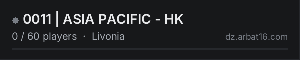 0011 | ASIA PACIFIC - HK on the AR16 DayZ server list