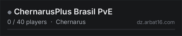 ChernarusPlus Brasil PvE on the AR16 DayZ server list