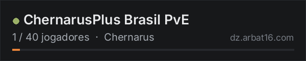 ChernarusPlus Brasil PvE na lista de servidores de DayZ da AR16