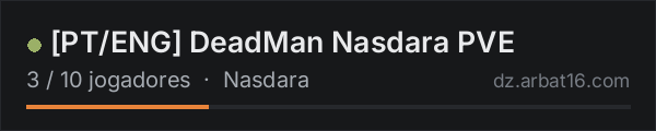 [PT/ENG] DeadMan Nasdara PVE na lista de servidores de DayZ da AR16
