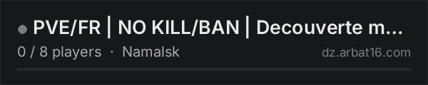 PVE/FR | NO KILL/BAN | Decouverte map chill base | NO KSOS | RE on the AR16 DayZ server list