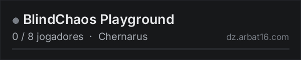 BlindChaos Playground na lista de servidores de DayZ da AR16