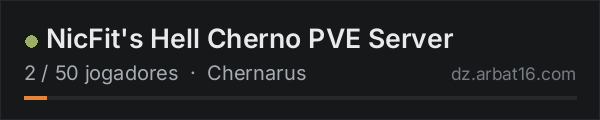 NicFit's Hell Cherno PVE Server na lista de servidores de DayZ da AR16