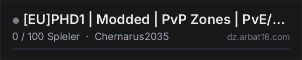 [EU]PHD1 | Modded | PvP Zones | PvE/PvP Events | Check DIscord! in der DayZ-Serverliste von AR16