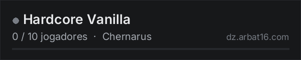 Hardcore Vanilla na lista de servidores de DayZ da AR16