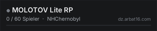 MOLOTOV Lite RP in der DayZ-Serverliste von AR16