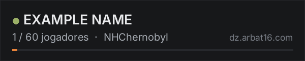 EXAMPLE NAME na lista de servidores de DayZ da AR16