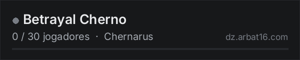 Betrayal Cherno na lista de servidores de DayZ da AR16