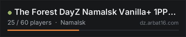 The Forest DayZ Namalsk Vanilla+ 1PP - WIPED October 22 on the AR16 DayZ server list