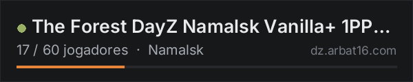 The Forest DayZ Namalsk Vanilla+ 1PP - WIPED October 22 na lista de servidores de DayZ da AR16