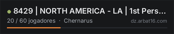 8429 | NORTH AMERICA - LA | 1st Person Only na lista de servidores de DayZ da AR16