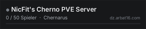 NicFit's Cherno PVE Server in der DayZ-Serverliste von AR16
