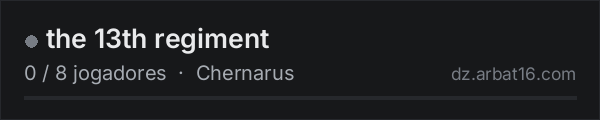 the 13th regiment na lista de servidores de DayZ da AR16