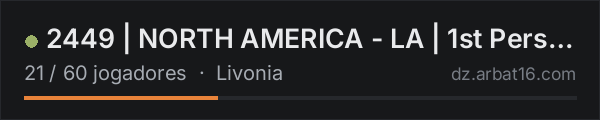 2449 | NORTH AMERICA - LA | 1st Person Only na lista de servidores de DayZ da AR16