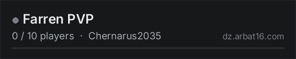 Farren PVP on the AR16 DayZ server list