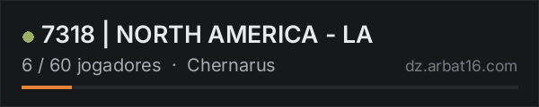 7318 | NORTH AMERICA - LA na lista de servidores de DayZ da AR16