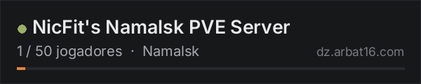 NicFit's Namalsk PVE Server na lista de servidores de DayZ da AR16