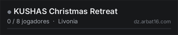 KUSHAS Christmas Retreat na lista de servidores de DayZ da AR16