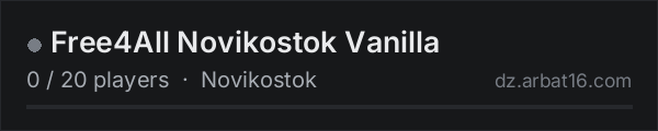 Free4All Novikostok Vanilla on the AR16 DayZ server list